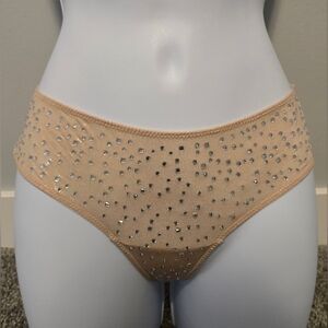 Victoria's Secret Dream Angels Wide Side Thong With Rhinestones.  Size XS.